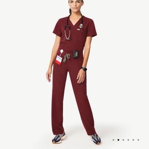 FIG Burgundy Scrub Set